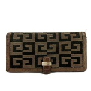 GIVENCHY GG Logo Canvas Leather Long Bifold Wallet Bicolor/2BG4539